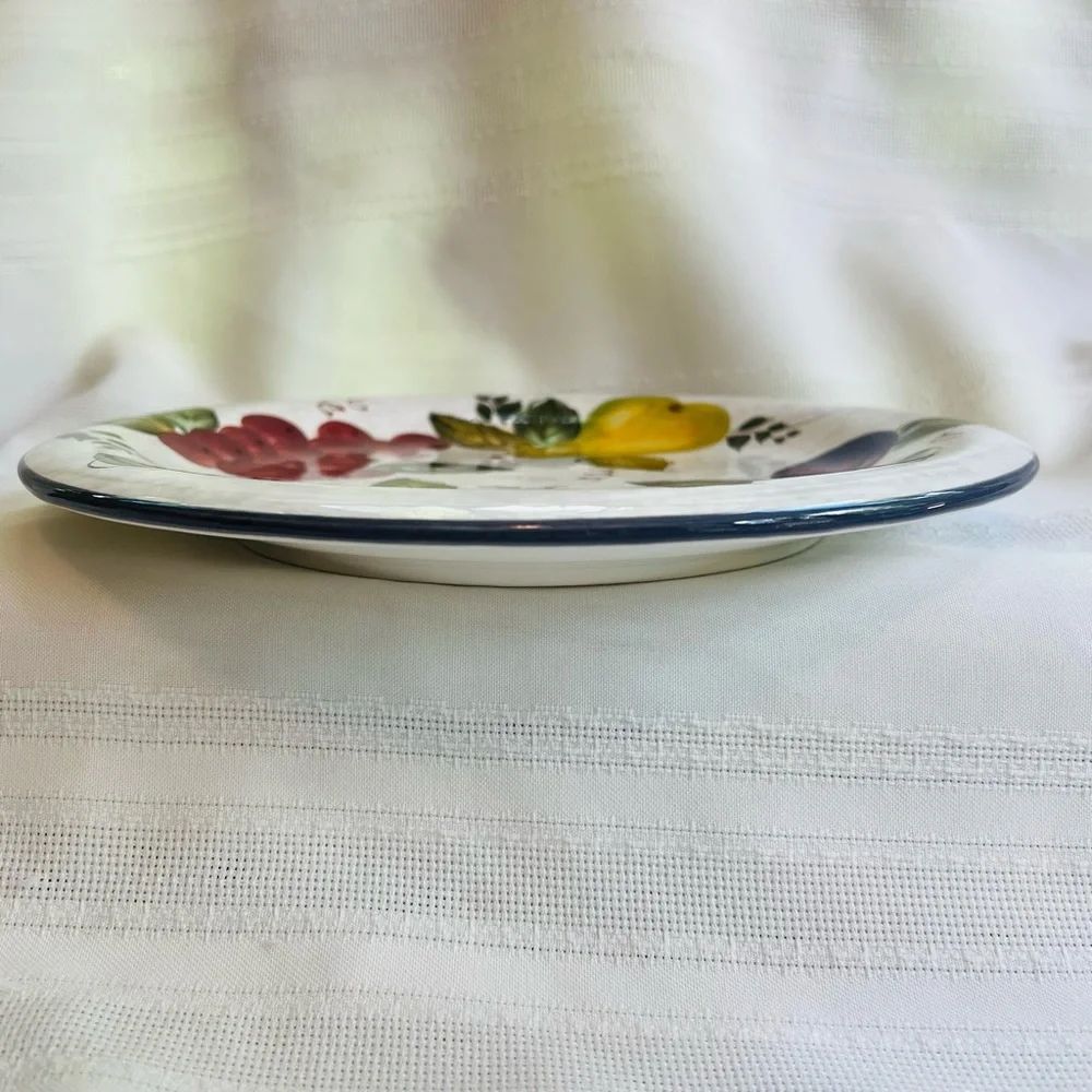 TWO Dinner Plates Oneida Vintage Fruit Discontinued 2001-2002 EUC Handpainted‎